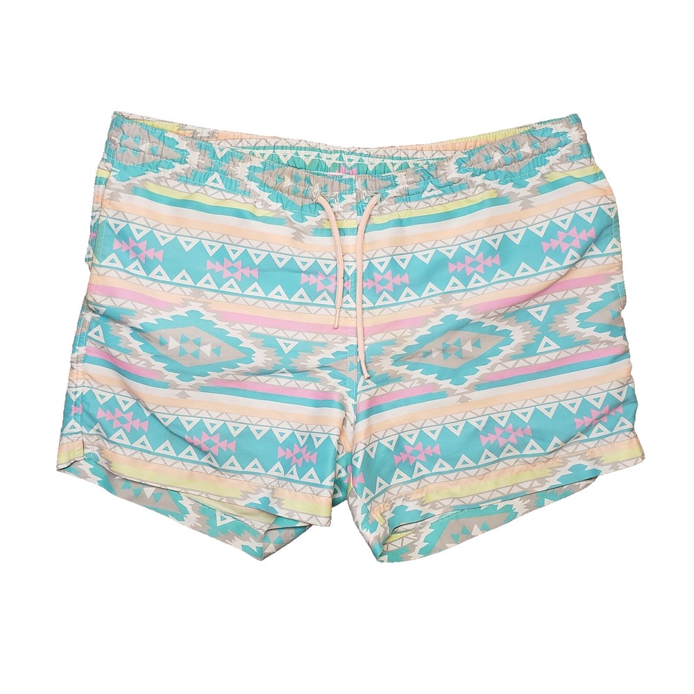 Chubbies Swim Trunks Mens S Teal Geometric Aztec 5in Summer Beach Pool USA